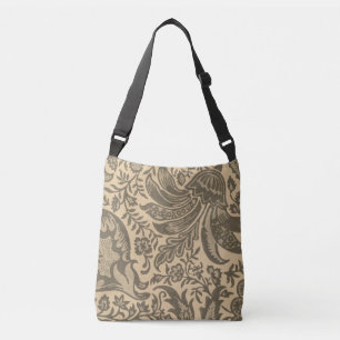 Vintag Sepia Tan Floral Botanical Tragetaschen Mit Langen Trägern