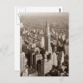 Vintag Sepia Tone New York Postkarte (Vorne/Hinten)