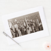 Vintag Sepia Tone New York Rechteckiger Aufkleber (Umschlag)