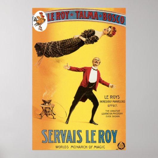 Vintag Servais Le Roy Magician Poster (Vorne)