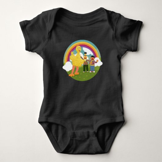 Vintag Sesame Street Friends Rainbow Baby Strampler (Vorderseite)