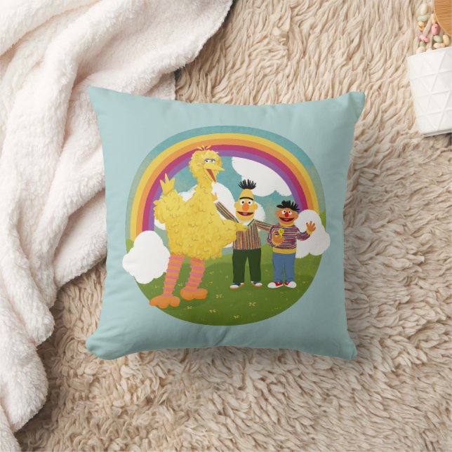 Vintag Sesame Street Friends Rainbow Kissen (Decke)