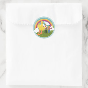 Vintag Sesame Street Friends Rainbow Runder Aufkleber