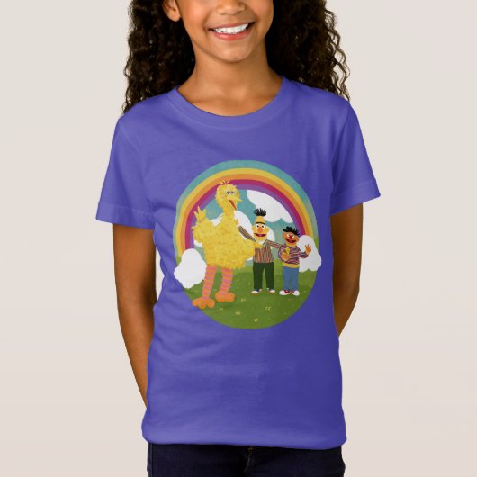 Vintag Sesame Street Friends Rainbow T-Shirt (Vorderseite)