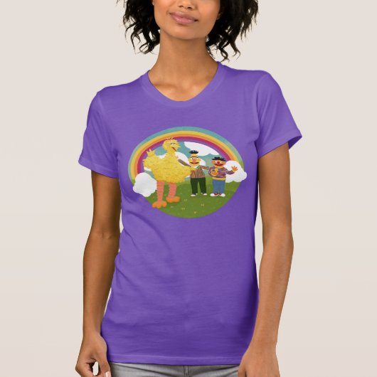 Vintag Sesame Street Friends Rainbow T-Shirt (Vorderseite)