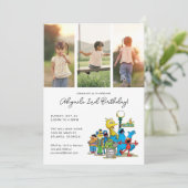 Vintag Sesamstraße Pals | Geburtstags-Foto Einladung (Stehend Vorderseite)