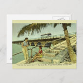Vintag Seven Mile Bridge Florida Postkarte (Vorne/Hinten)