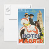 Vintag Sevilla Spanien Hotel Postkarte (Vorne/Hinten)