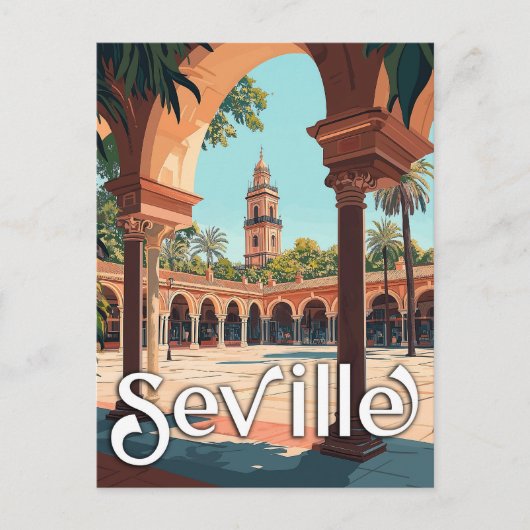 Vintag Sevilla, Spanien - Klassisches spanisches S Postkarte (Vorderseite)