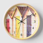 Vintag, Shabby Chic, Strandhütten, gelb Uhr (Vorderseite)