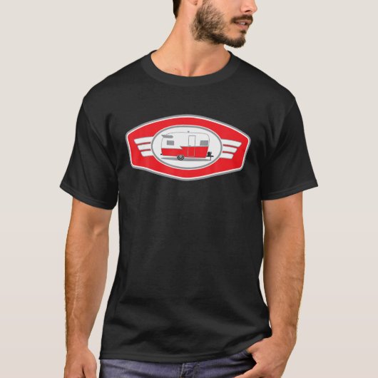 Vintag Shasta Camper Trailer T-Shirt - rot/weiß (Vorderseite)