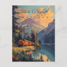 Vintag Shasta Daylight Train Postkarte