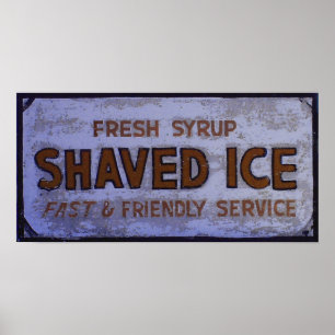 Vintag-Shave-Ice-Zeichen Poster
