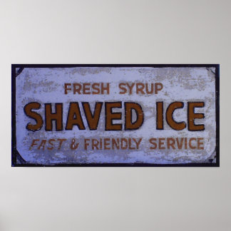 Vintag-Shave-Ice-Zeichen Poster