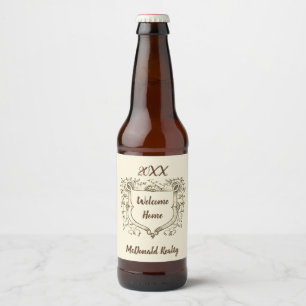 Vintag Shield Real Anwesen Willkommen Zuhause Real Bierflaschenetikett