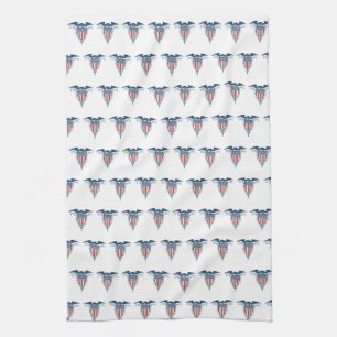 Vintag Shield Red White Blue American Eagars Geschirrtuch
