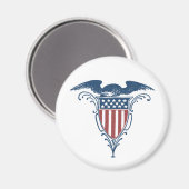 Vintag Shield Red White Blue American Eagars Magnet (Vorderseite/Rückseite)