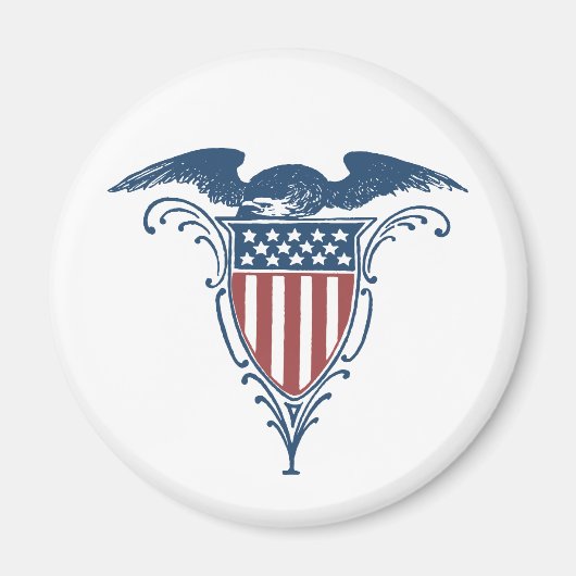 Vintag Shield Red White Blue American Eagars Magnet (Vorne)