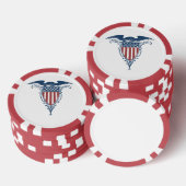 Vintag Shield Red White Blue American Eagars Pokerchips (Stapel)
