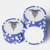 Vintag Shield Red White Blue American Eagars Pokerchips (Stapel)