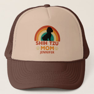 Vintag Shih Tzu Dog Mama Sunset Personalisiert Truckerkappe