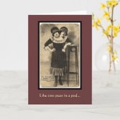 Vintag Siamese Twins Karte (Gelbe Blume)