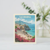 Vintag Sicily Taormina Italien Reisen Postkarte (Stehend Vorderseite)
