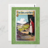 Vintag Siehe Irlands erste Reise Postkarte (Vorne/Hinten)
