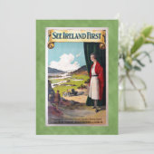 Vintag Siehe Irlands Erstes Reisegenehmigung Karte (Stehend Vorderseite)