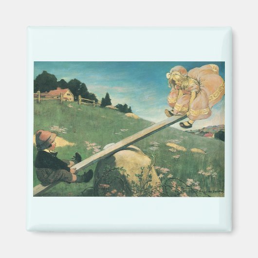 Vintag Siehe Saw Margery Daw, Jessie Willcox Smith Magnet (Vorne)