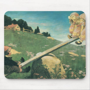 Vintag Siehe Saw Margery Daw, Jessie Willcox Smith Mousepad