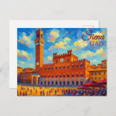 Vintag Siena Toskana Italien Retro Europe Reisen Postkarte (Vorne/Hinten)