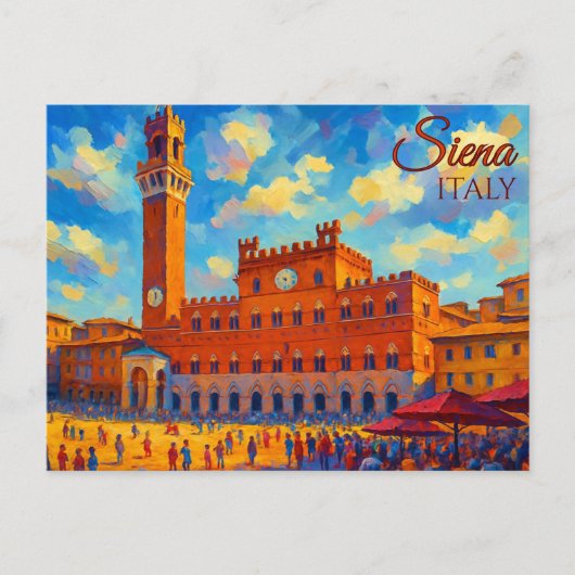 Vintag Siena Toskana Italien Retro Europe Reisen Postkarte (Vorderseite)