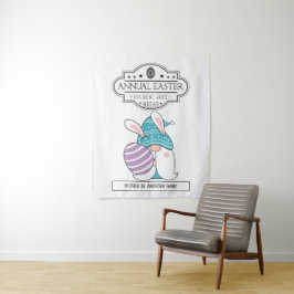 Vintag Sign Annual Oaster Egg Hunt Bunny Gnome Wandteppich