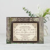 Vintag Sign Rustic Country Wedding Einladungen (Stehend Vorderseite)