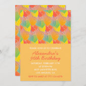 Vintag Simple Orange Balloons 96. Geburtstag Einladung (Vorne/Hinten)