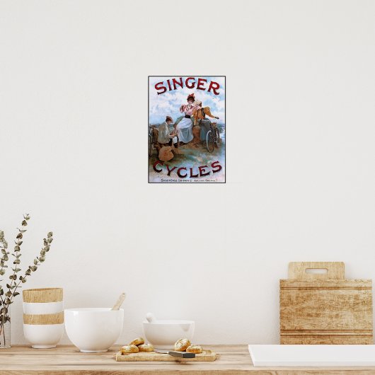 Vintag Singer Cycles Ad Poster (Küche)