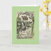 Vintag - Singfrosch, Karte (Gelbe Blume)