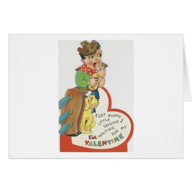 Vintag Singing Cowboy Valentine (Vorderseite (Horizontal))