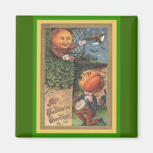 Vintag Singing Pumpkin Man Magnet (Vorne)