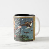 Vintag Singing Pumpkin Man Zweifarbige Tasse (VorderseiteRechts)