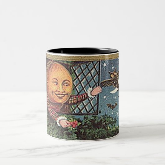 Vintag Singing Pumpkin Man Zweifarbige Tasse (Mittel)