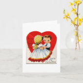 Vintag Sinti und Roma Girl Valentine Karte (Gelbe Blume)