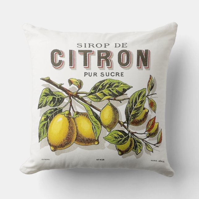 Vintag Sirop de Citron Ad Kissen (Vorderseite)