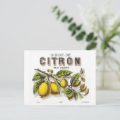 Vintag Sirop de Citron Ad Postkarte (Stehend Vorderseite)