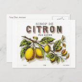Vintag Sirop de Citron Ad Postkarte (Vorne/Hinten)