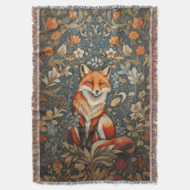 Vintag Sitting Fox William Morris Inspirierte Blum Decke