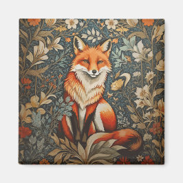 Vintag Sitting Fox William Morris Inspirierte Blum Magnet