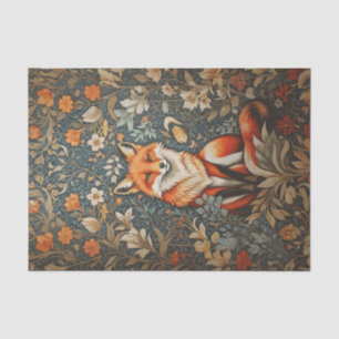 Vintag Sitting Fox William Morris Inspirierte Blum Seidenpapier