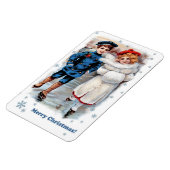 Vintag Skaten Kids Weihnachtsgeschenk Magnet (Linke Seite)